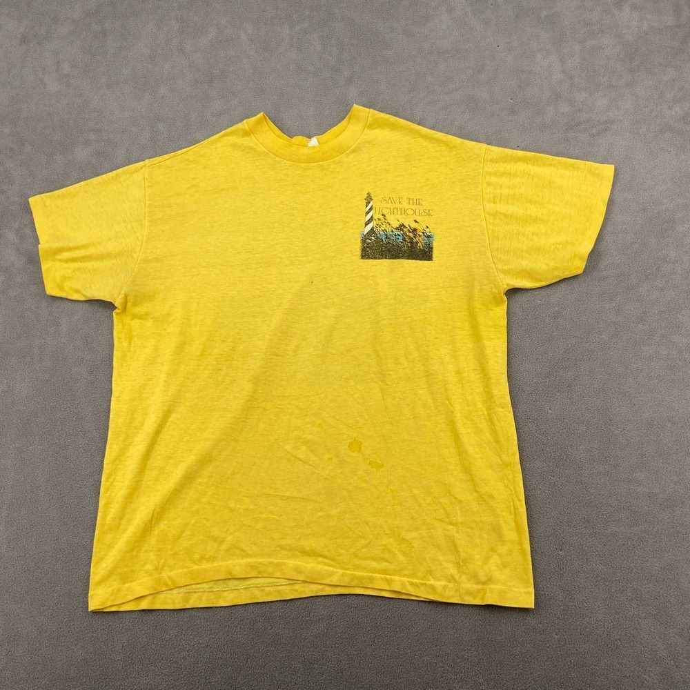 VTG 80s Sport-T by Stedman Save the Light House T Shirt Sz M Graphic‎ Hawaii